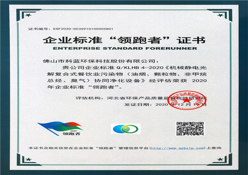 2020-获得企业标准领跑者称号